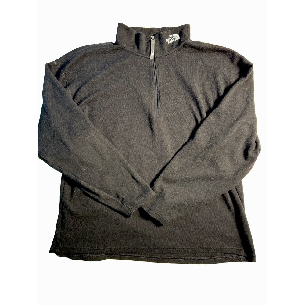 The North Face Men's Black Knit Polyester 1/4 Zip Pullover Mock Neck XL Gorpcore